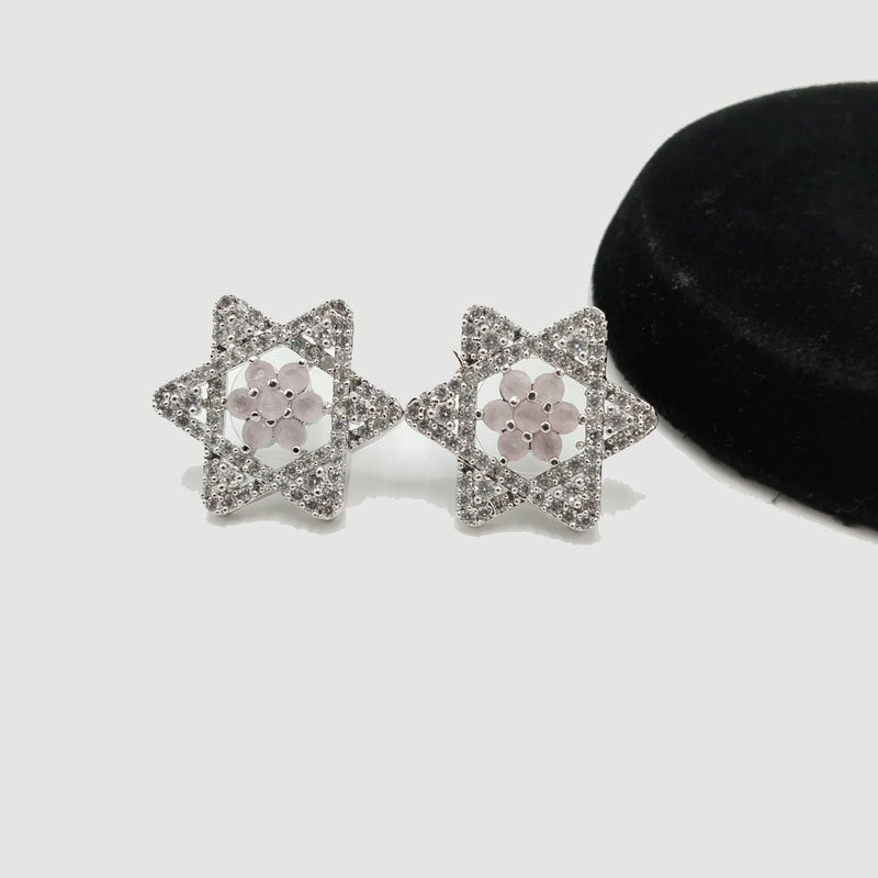 Six-Point Star Stud Earrings – Gold and Silver Finish