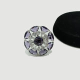 Crystal Sunburst Statement Ring – Adjustable (Silver & Golden)