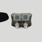 Square Stud Earrings with Pearl Drop – Rs. 1,360