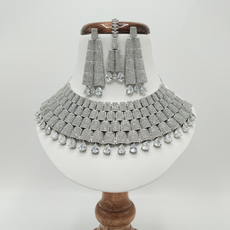 Festive Look American Diamond Set – Shine with Brass Craftsmanship