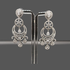 Women's Zircon Earrings – Silver & Gold Tone – Rs. 2650