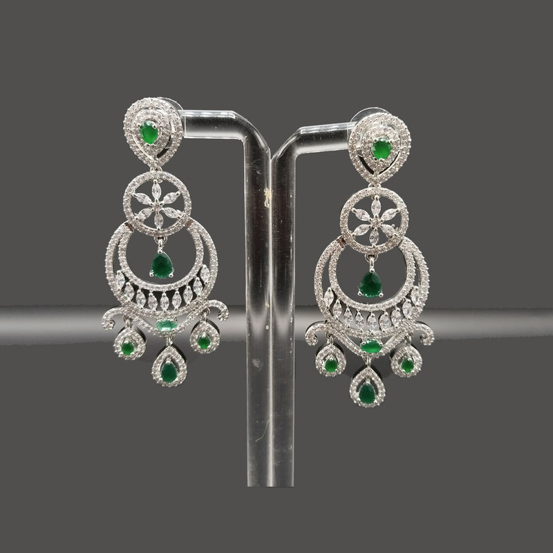 Women's Zircon Earrings – Silver & Gold Tone – Rs. 2650