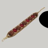 Antique Gold-Tone Stone & Pearl Bracelet – Rs. 2480