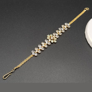 Silver and Golden Radiance Zircon Bracelet – Adjustable Elegance