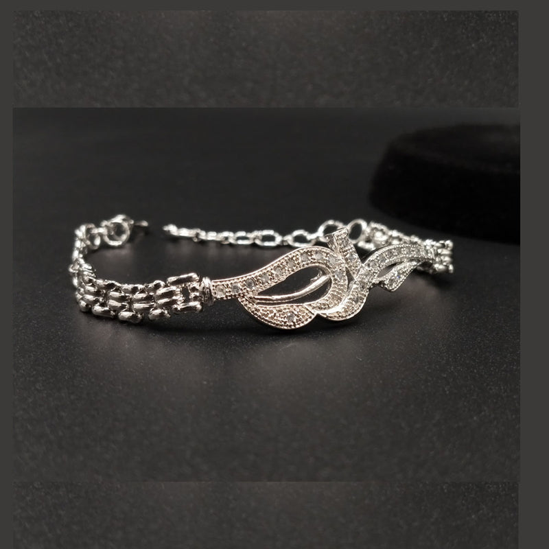 Silver Infinity Charm Bracelet – Elegant Crystal Detail
