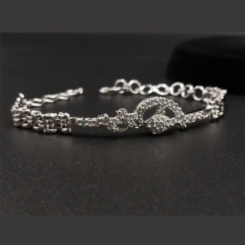 Elegant Silver Infinity Bracelet – Crystal Link Chain Style