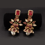 Multicolor Crystal Floral Drop Earrings – Rs,2,750