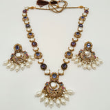 Antique Gold Bridal Jewelry Set with Pearls Beads