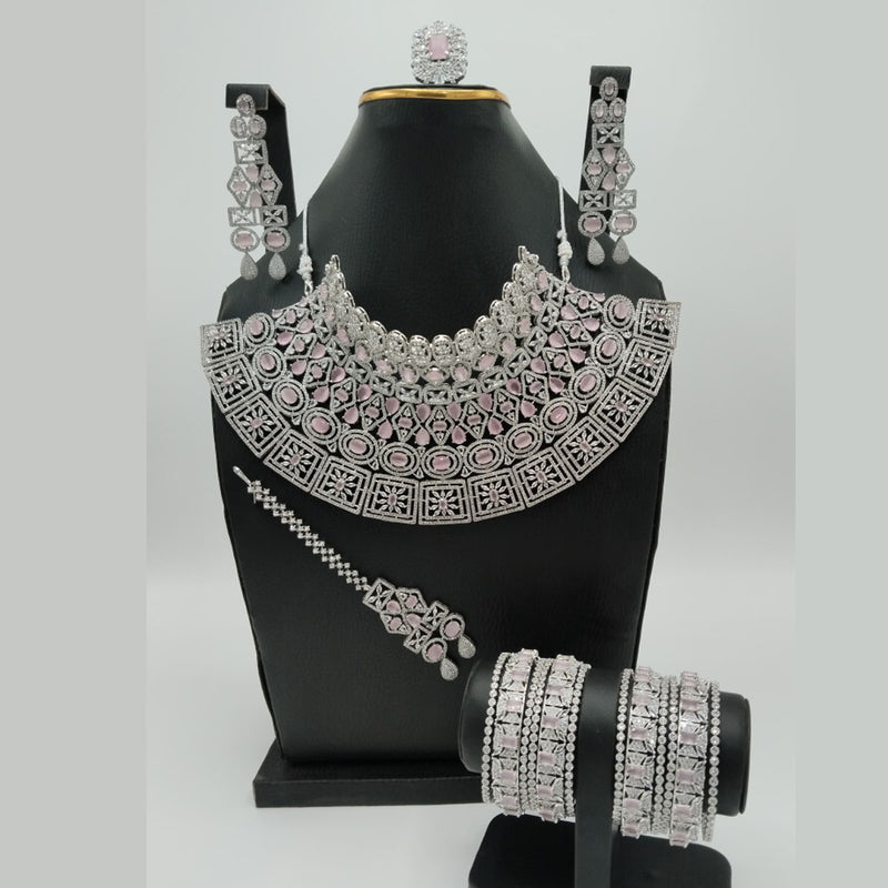 Bridal American Diamond Set – Heavy Brass Polish Jewelry