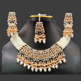 Beaded & Pearl Bridal Jewelry Set with Earrings & Maang Tikka – Rs. 3680