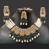 Beaded & Pearl Bridal Jewelry Set with Earrings & Maang Tikka – Rs. 3680