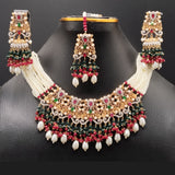 Beaded & Pearl Bridal Jewelry Set with Earrings & Maang Tikka – Rs. 3680