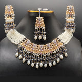 Beaded & Pearl Bridal Jewelry Set with Earrings & Maang Tikka – Rs. 3680