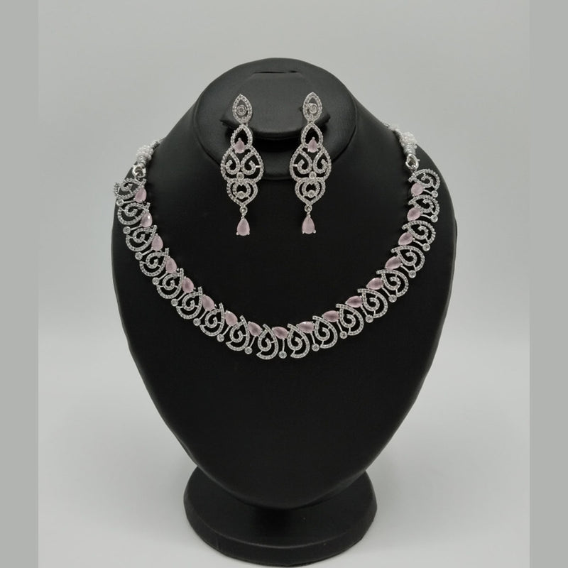 Classy American Diamond Set – Brass Crafted Elegance