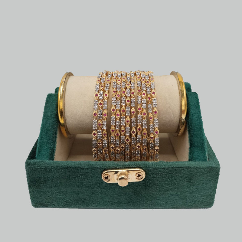Stone-Studded American Diamond Bangles – Luxurious Finish