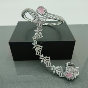 Luxury CZ Hand Harness Bracelet with Adjustable Ring – Diamond Look Bridal Haath Phool by Hafizpk