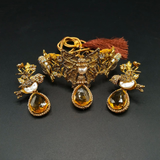 Antique Gold Victorian Bridal Choker Set | Kundan & Pearl Wedding Jewelry | Hafizpk