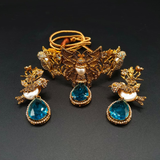 Antique Gold Victorian Bridal Choker Set | Kundan & Pearl Wedding Jewelry | Hafizpk