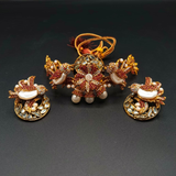 Vintage Turkish Statement Choker Set | Colorful Pave Stone & Pearl Wedding Jewelry