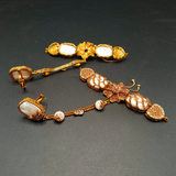 Luxury Baroque Pearl Hand-Chain Bracelet | Crystal Floral Gold-Tone Hathphool | Hafizpk