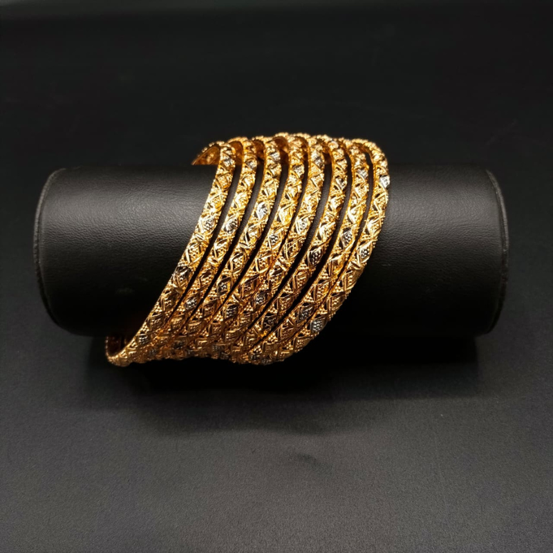 8pc Indian Gold Plated Bridal Bangles Set | Traditional Jali Design Kangan | Wedding Chooriyan