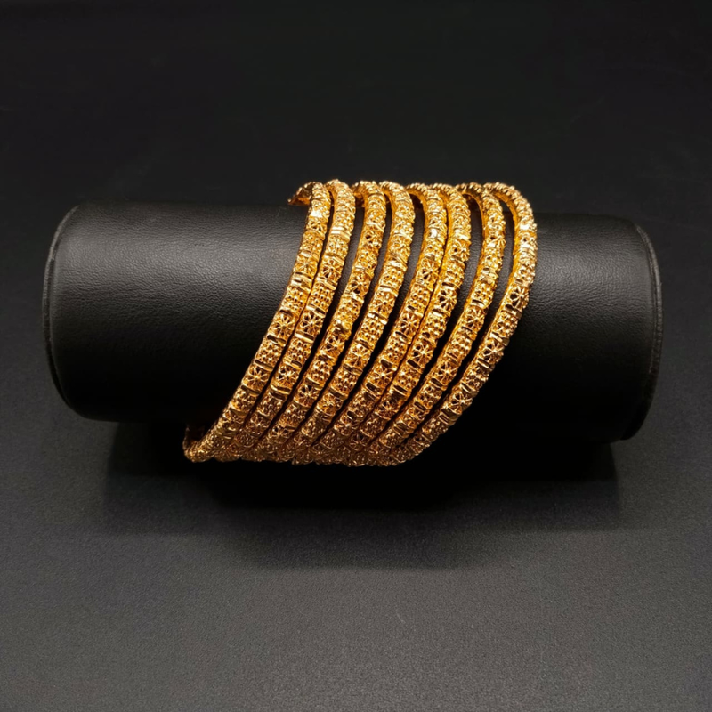 8pc Indian Gold Plated Bridal Bangles Set | Traditional Jali Design Kangan | Wedding Chooriyan