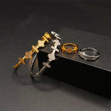 Minimalist Adjustable Bracelet and Ring Set – Gold & Silver Tone Finishes