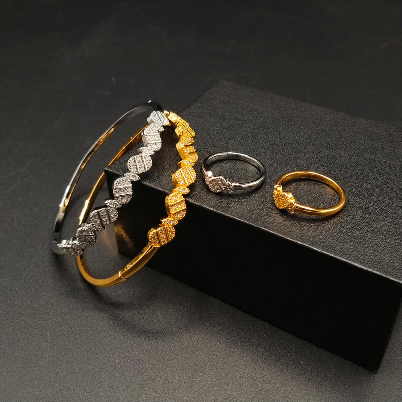 Minimalist Adjustable Bracelet and Ring Set – Gold & Silver Tone Finishes