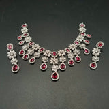 Luxury Cubic Zirconia Flower Statement Necklace and Earrings Set for Weddings & Bridal Parties