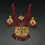 Royal Kundan Mala Set with Maang Tikka & Earrings – Traditional 5-Layer Long Rani Haar Necklace for Bridal & Wedding Wear