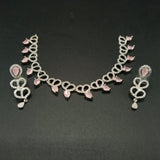 Elegant American Diamond Necklace and Earrings Set with Pear-Cut Teardrop Stones