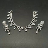 Elegant American Diamond Necklace and Earrings Set with Pear-Cut Teardrop Stones