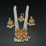 Royal Kundan Mala Set with Maang Tikka & Earrings – Traditional 5-Layer Long Rani Haar Necklace for Bridal & Wedding Wear