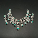 Luxury Cubic Zirconia Flower Statement Necklace and Earrings Set for Weddings & Bridal Parties