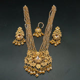 Royal Kundan Mala Jewelry Set with Maang Tikka & Earrings – Traditional 5-Layer Long Necklace Rani Haar for Bridal & Wedding Wear