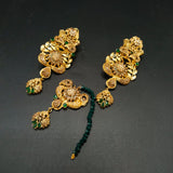 Traditional Earrings & Maang Tikka Set – Antique Gold Finish