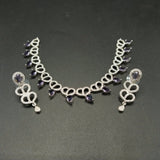 Elegant American Diamond Necklace and Earrings Set with Pear-Cut Teardrop Stones