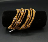 Antique Two-Tone Gold Plated Bangles (Set of 7) – Ethnic Mesh Design Jewelry