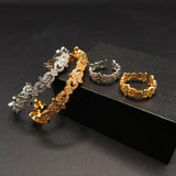 Minimalist Adjustable Bracelet and Ring Set – Gold & Silver Tone Finishes