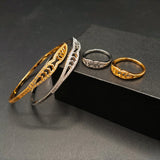 Minimalist Adjustable Bracelet and Ring Set – Gold & Silver Tone Finishes