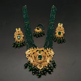 Royal Kundan Mala Jewelry Set with Maang Tikka & Earrings – Traditional 5-Layer Long Necklace Rani Haar for Bridal & Wedding Wear