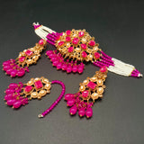 Turkish Antique Bridal Choker Jewelry Set - Handcrafted Ethnic Necklace with Teardrop Beads & Matching Tikka - Multiple Colors