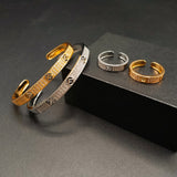 Minimalist Adjustable Bracelet and Ring Set – Gold & Silver Tone Finishes