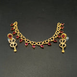 Elegant American Diamond Necklace and Earrings Set with Pear-Cut Teardrop Stones