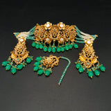 Vintage Style Filigree Choker Set with Colorful Gemstone Beads