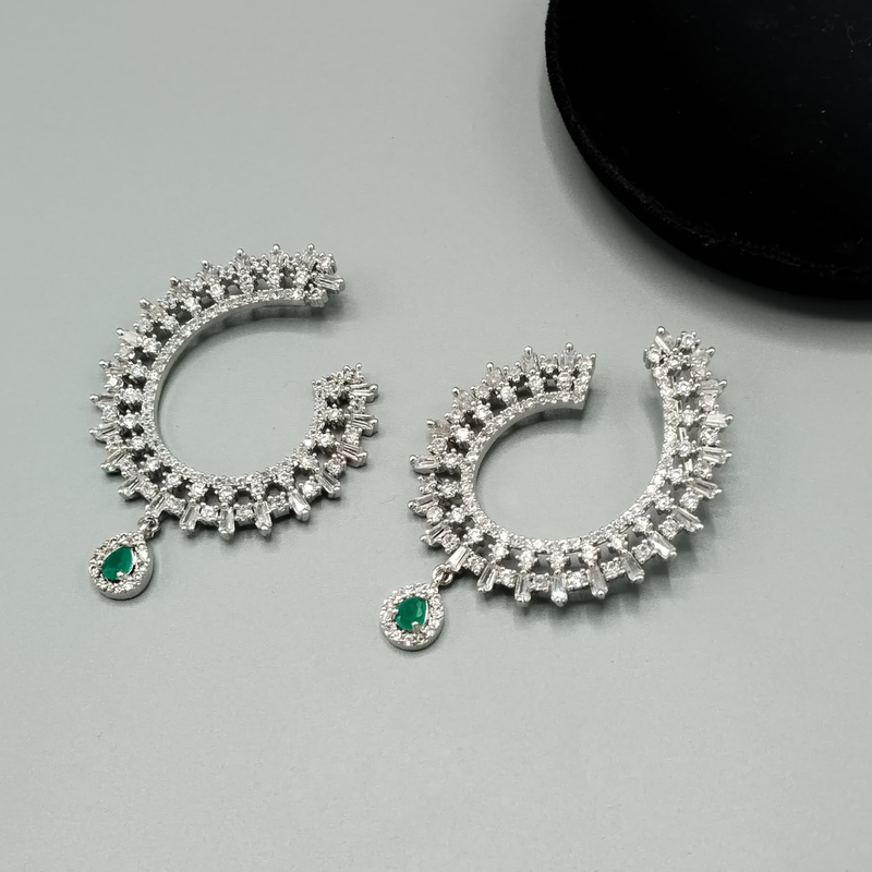 Luxury Jhumka Style Earrings – Gold/Silver Plated CZ Crystal Bridal & Wedding Party Drops