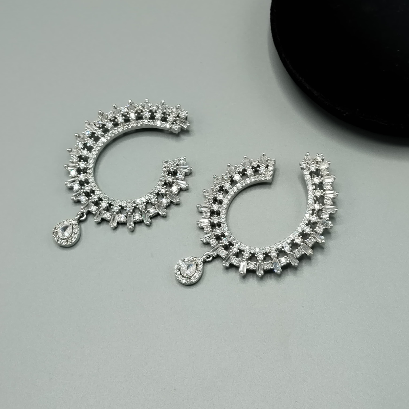 Luxury Jhumka Style Earrings – Gold/Silver Plated CZ Crystal Bridal & Wedding Party Drops